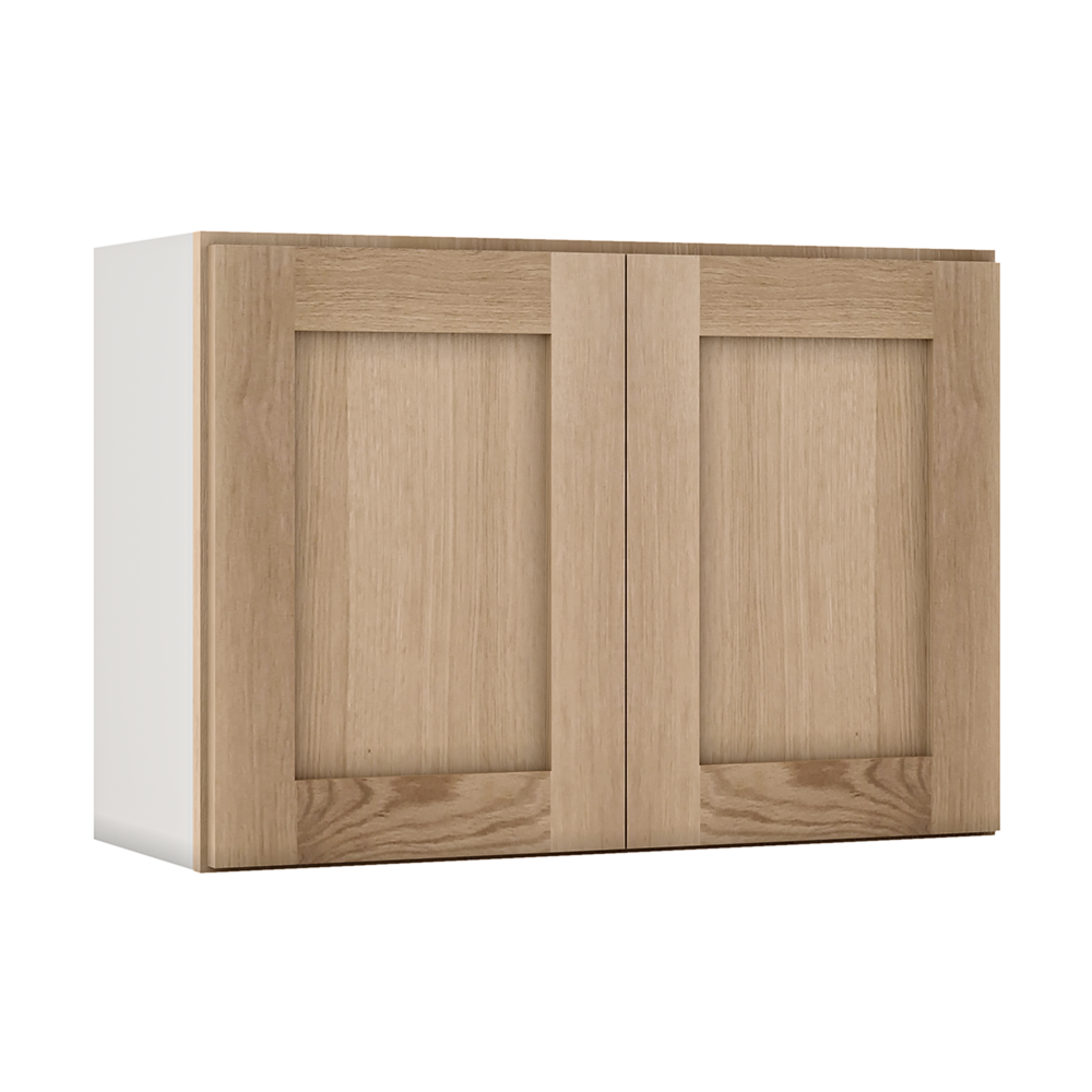 Natural white oak shaker glass-ready bridge wall cabinet 12"–30" RTA kitchen cabinet – view 9
