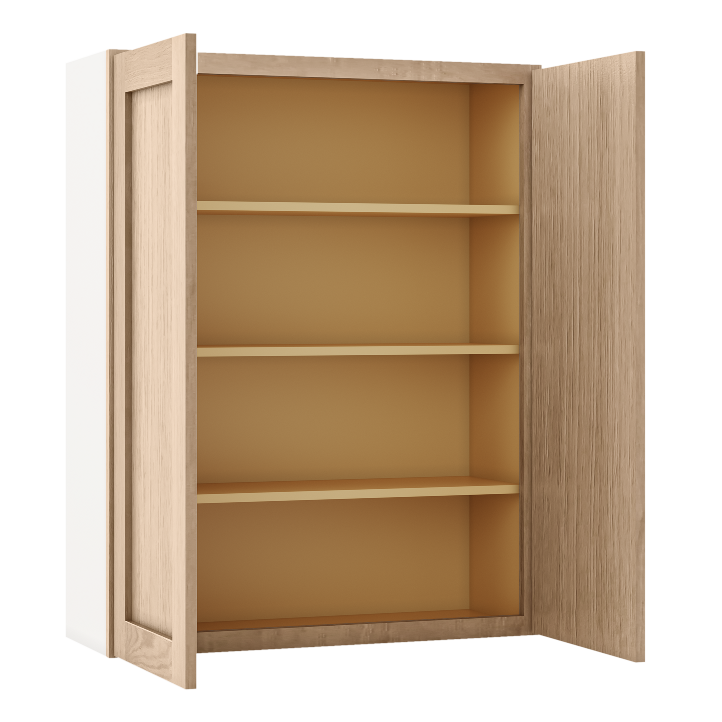 Natural white oak shaker wall cabinet 24"–42" RTA kitchen cabinet – view 8