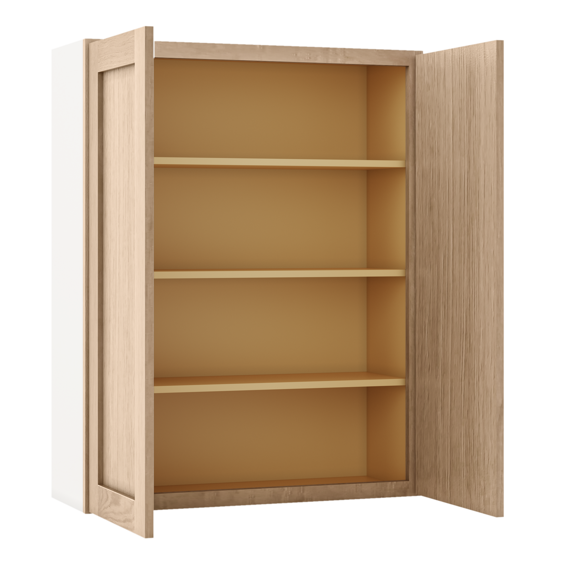 Natural white oak shaker wall cabinet 24"–42" RTA kitchen cabinet – view 8