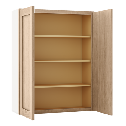 Natural white oak shaker wall cabinet 24"–42" RTA kitchen cabinet – view 8