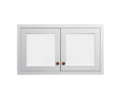 42" W 24" D Custom Color Glass Ready Inset Shaker Wall Cabinet - 12", 15", 18", 21" & 24" Tall