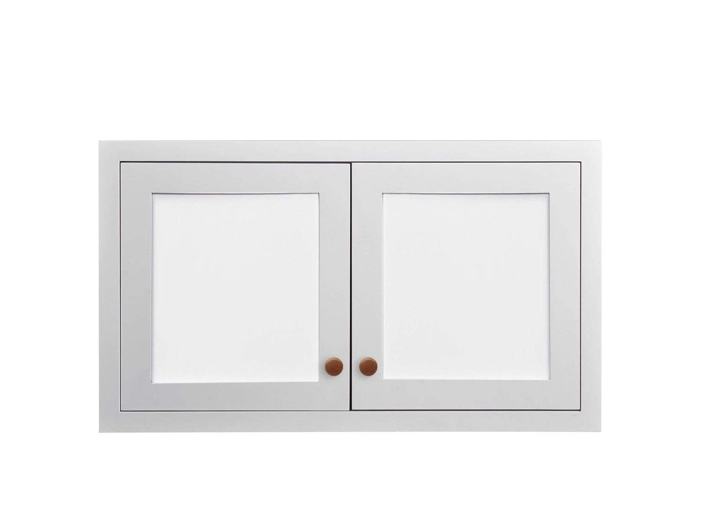 36" Wide Glass Ready Wall Cabinet - Double Door 12", 15", 18", 21" & 24" Tall Custom Color Inset Shaker