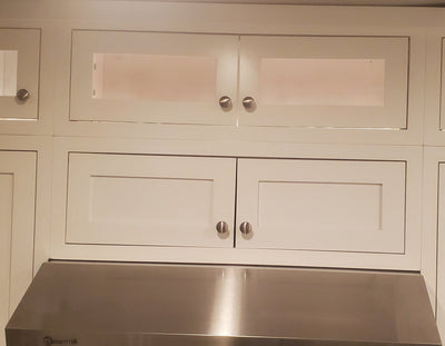 36" Wide Glass Ready Wall Cabinet - Double Door 12", 15", 18", 21" & 24" Tall Custom Color Inset Shaker