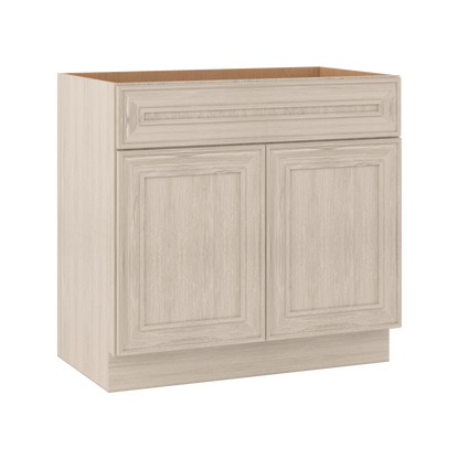 Vanity Sink Base 24", 30" & 36" x 34-1/2" Tall Ivory Elegant Craftsman Shaker 1-1/4" Overlay