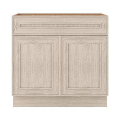 Vanity Sink Base 24", 30" & 36" x 34-1/2" Tall Ivory Elegant Craftsman Shaker 1-1/4" Overlay