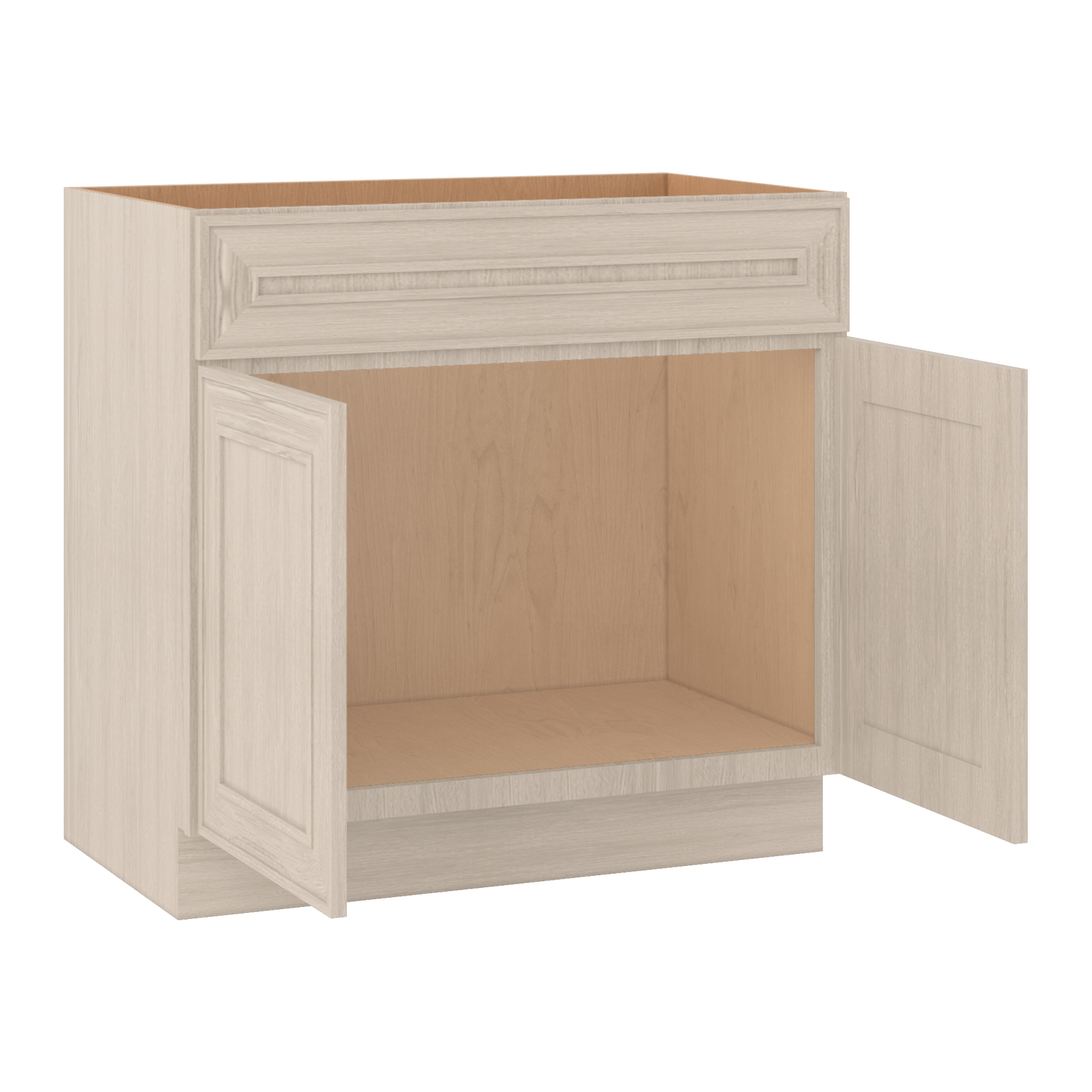 Vanity Sink Base 24", 30" & 36" x 34-1/2" Tall Ivory Elegant Craftsman Shaker 1-1/4" Overlay