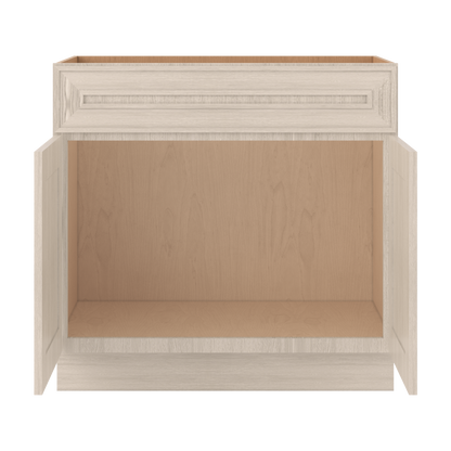 Vanity Sink Base 24", 30" & 36" x 34-1/2" Tall Ivory Elegant Craftsman Shaker 1-1/4" Overlay