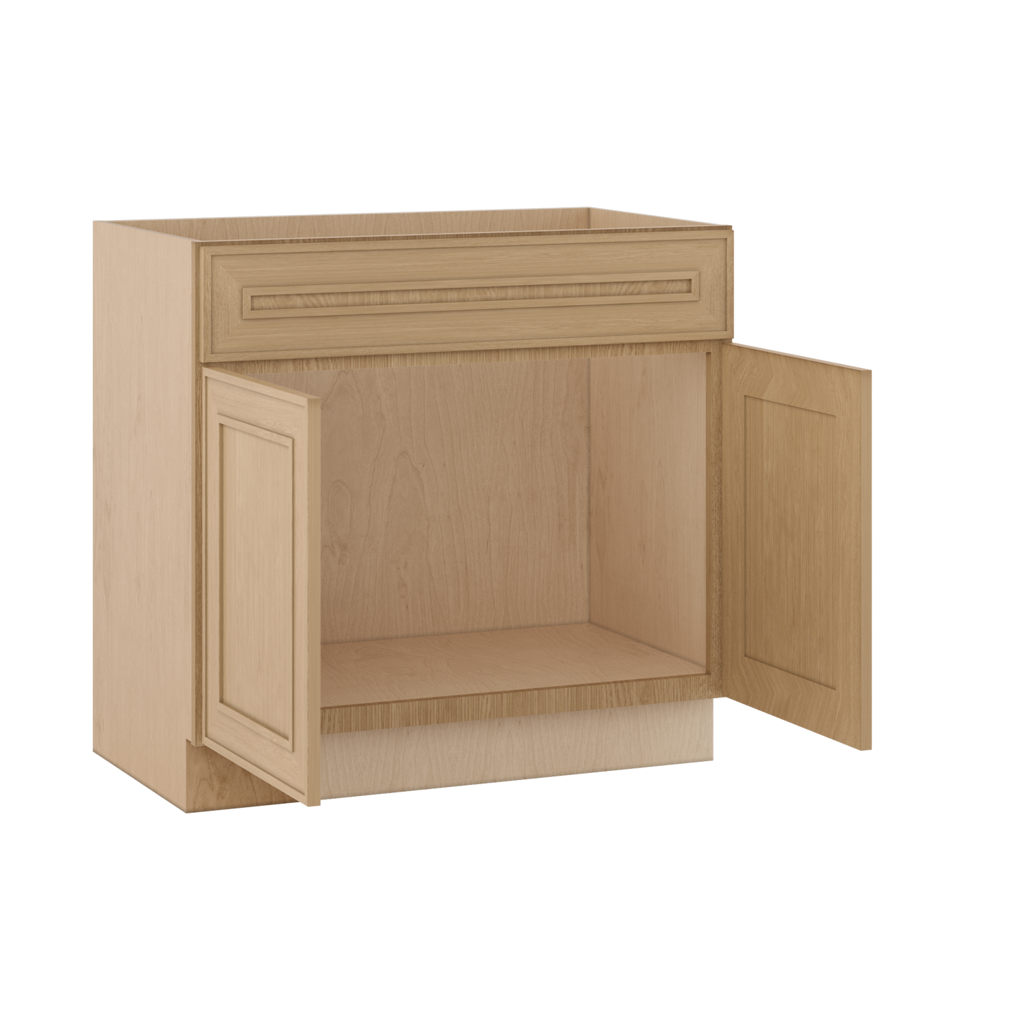 Vanity Sink Base 24", 30" & 36" x 34-1/2" Tall Elegant Oak Craftsman Shaker 1-1/4" Overlay