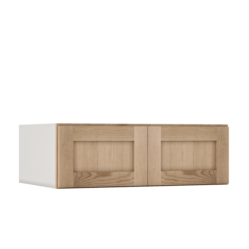 Natural white oak shaker wall cabinet 12"–36" RTA kitchen cabinet