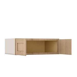 15" Tall 24" Deep Stacker /  Upper Natural Color 17ROS - Redondo White Oak Shaker 1-1/4" Overlay Wall Cabinet -  9", 12", 15", 18", 21", 24", 27", 30", 33"& 36"