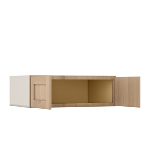 12" Tall 12" Deep Stacker /  Wall Elegant Oak Craftsman Shaker 1-1/4" Overlay Wall Cabinet -  12", 15", 18", 21", 24", 27", 30", 33" & 36" Wide