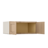 36" Wide 24" Deep Upper Natural Color White Oak Shaker 1-1/4" Overlay Wall Cabinet - Double Door 12", 15", 18", 21", 24"