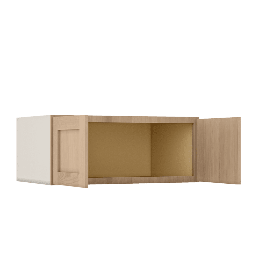 15" Tall x 12" Deep Stacker /  Upper Natural Color 17ROS - Redondo White Oak Shaker 1-1/4" Overlay Wall Cabinet