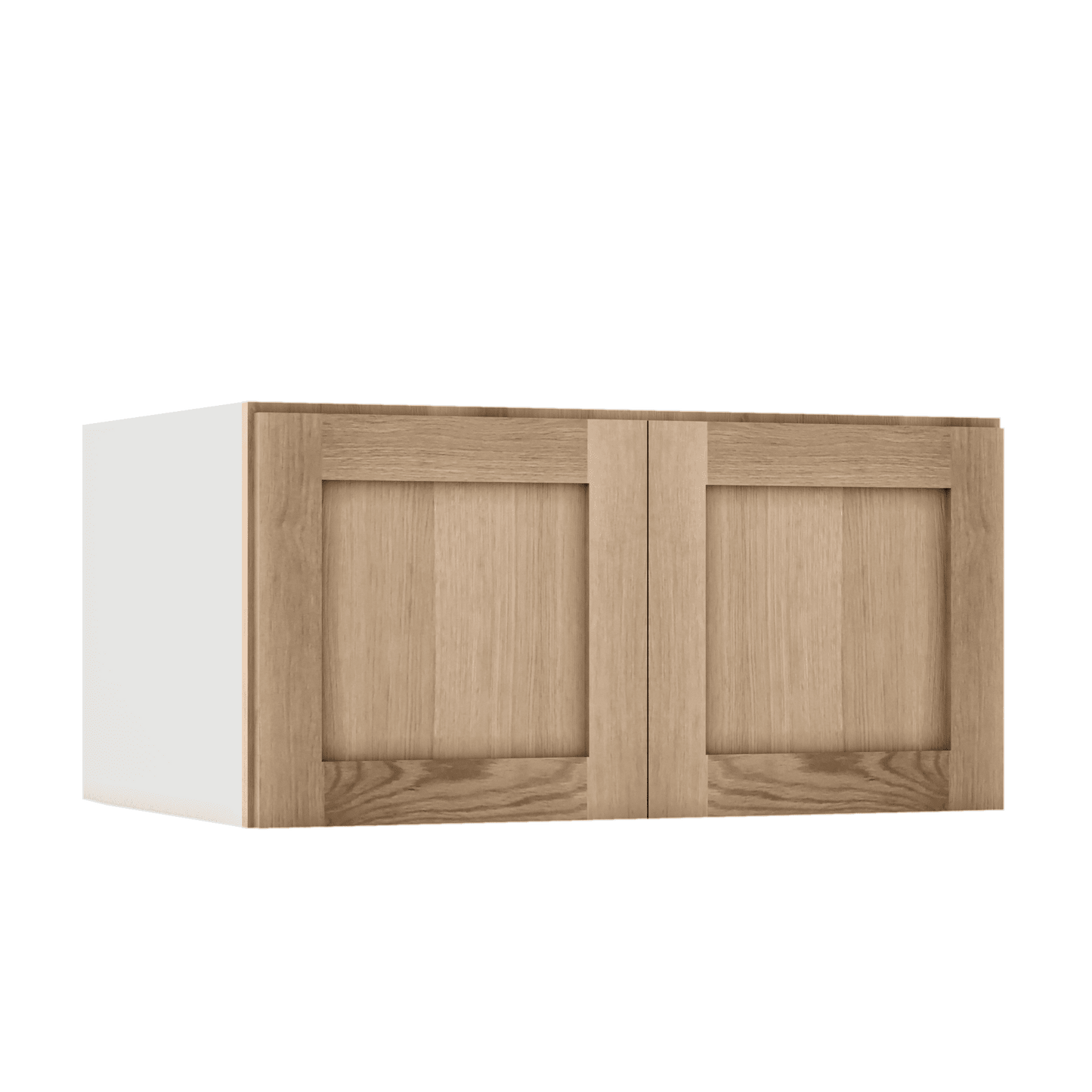 15" Tall x 12" Deep Stacker /  Upper Natural Color 17ROS - Redondo White Oak Shaker 1-1/4" Overlay Wall Cabinet