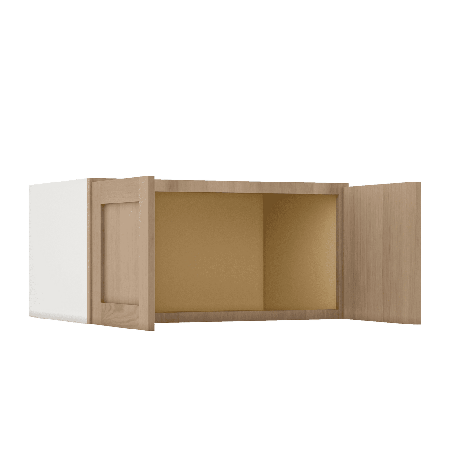 15" Tall x 12" Deep Stacker /  Upper Natural Color 17ROS - Redondo White Oak Shaker 1-1/4" Overlay Wall Cabinet