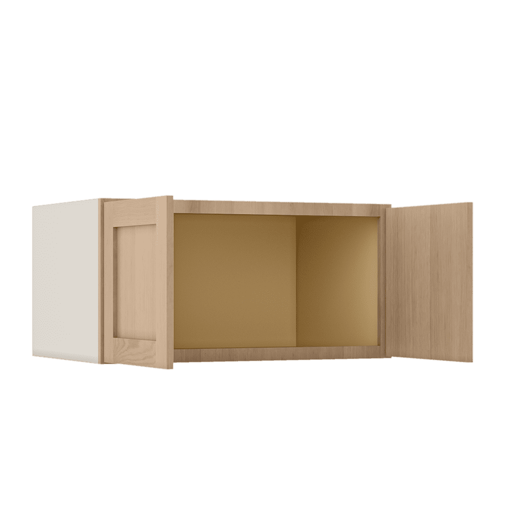 15" Tall x 12" Deep Stacker /  Upper Natural Color 17ROS - Redondo White Oak Shaker 1-1/4" Overlay Wall Cabinet