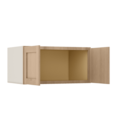 15" Tall x 12" Deep Stacker /  Upper Natural Color 17ROS - Redondo White Oak Shaker 1-1/4" Overlay Wall Cabinet
