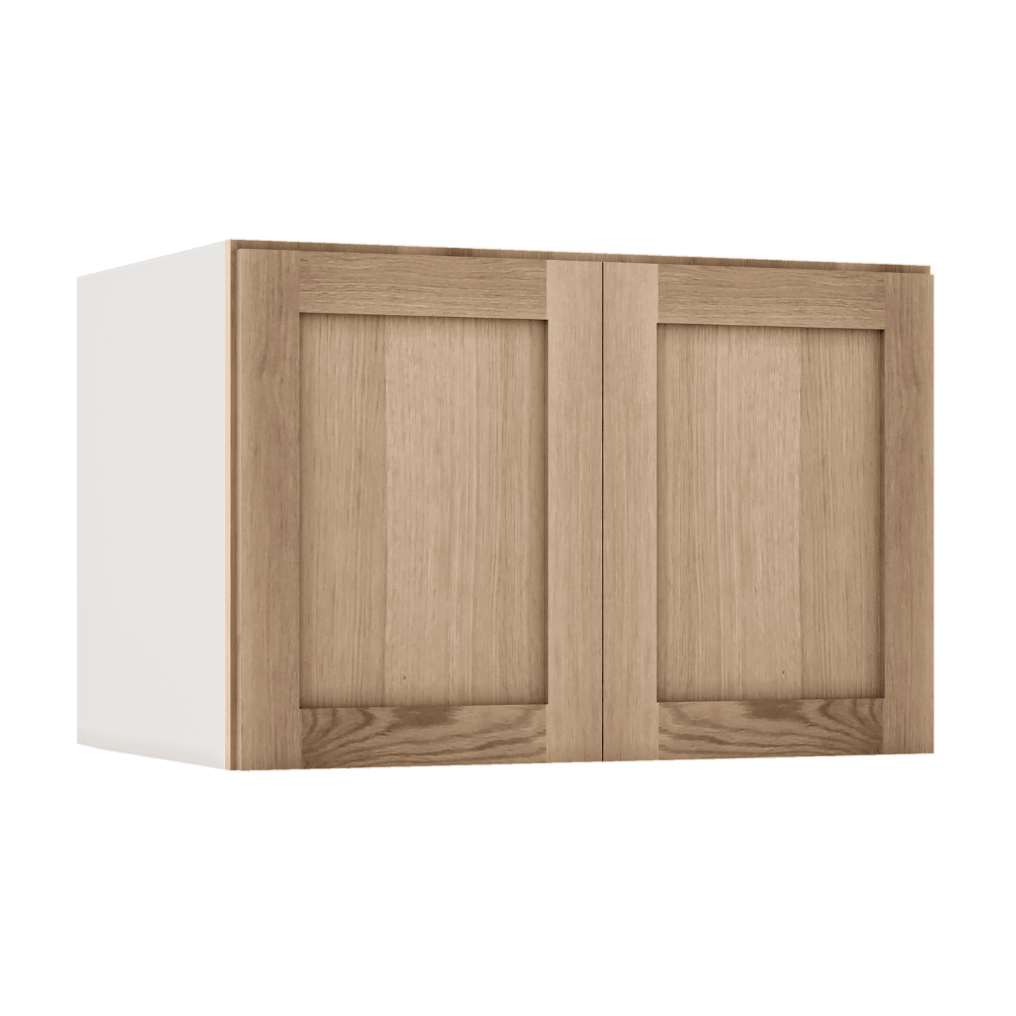 15" Tall x 12" Deep Stacker /  Upper Natural Color 17ROS - Redondo White Oak Shaker 1-1/4" Overlay Wall Cabinet