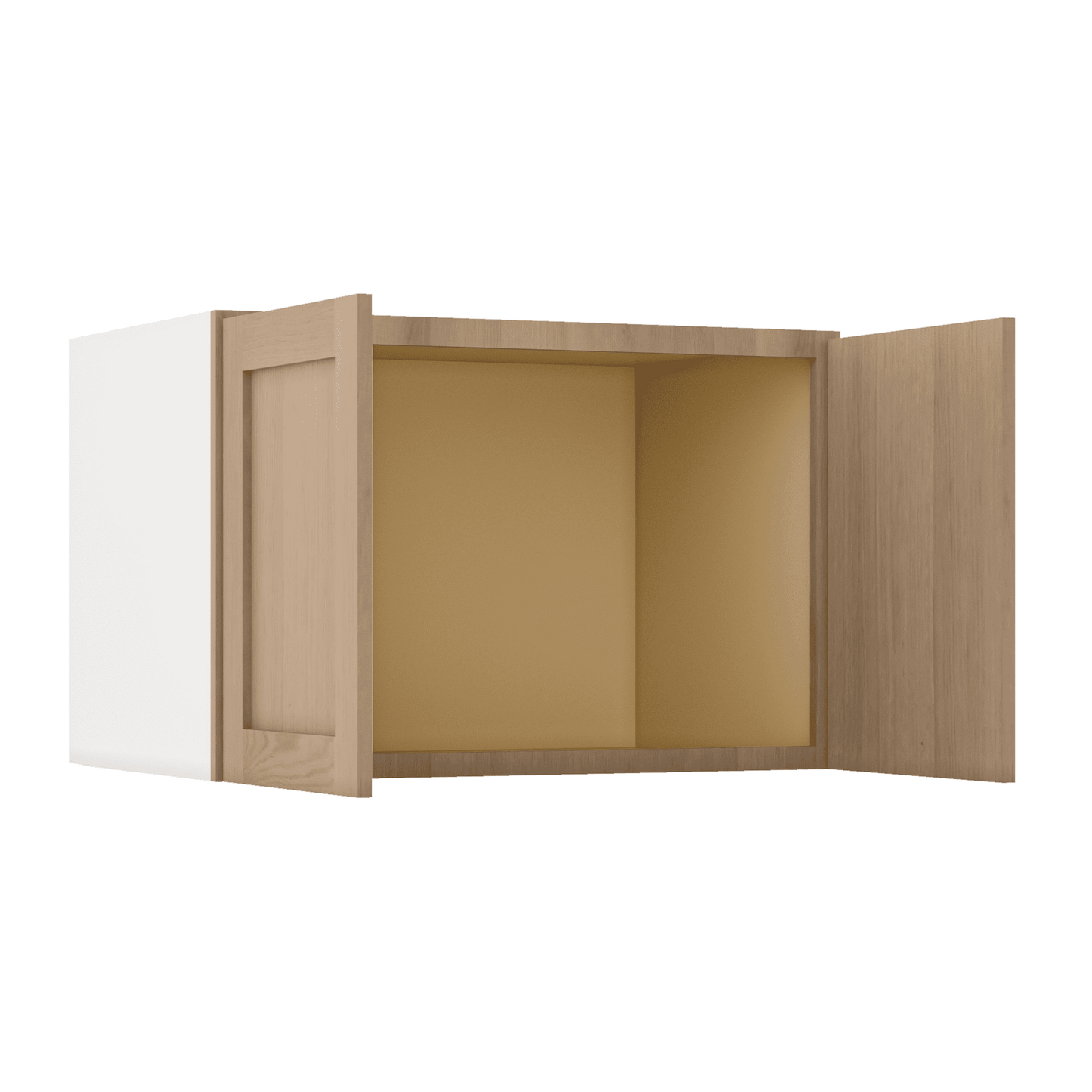 15" Tall x 12" Deep Stacker /  Upper Natural Color 17ROS - Redondo White Oak Shaker 1-1/4" Overlay Wall Cabinet