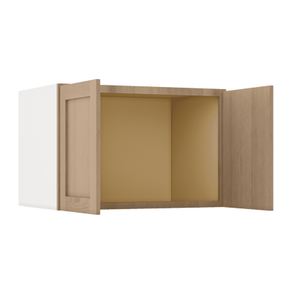 15" Tall x 12" Deep Stacker /  Upper Natural Color 17ROS - Redondo White Oak Shaker 1-1/4" Overlay Wall Cabinet