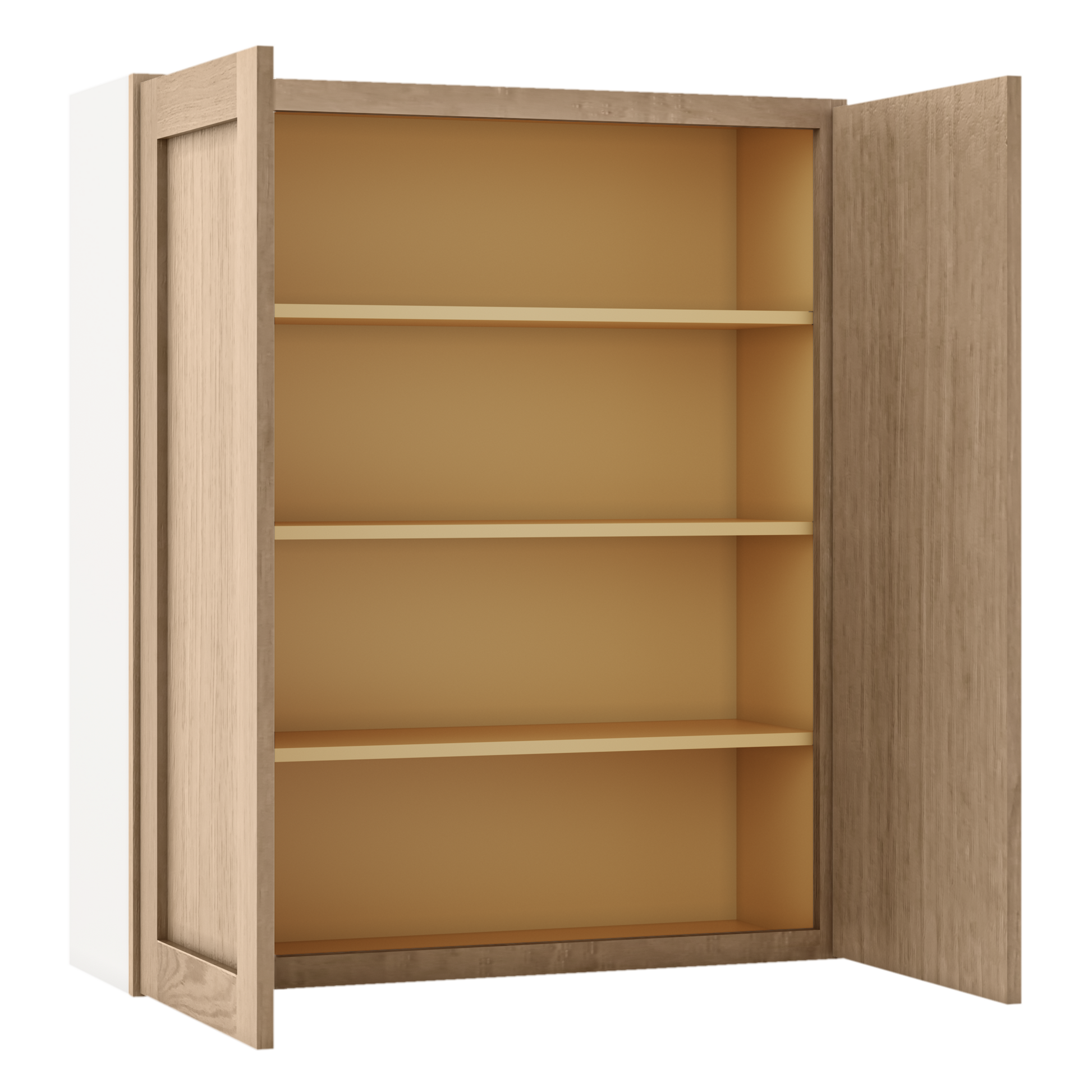 Natural white oak shaker wall cabinet 24"–42" RTA kitchen cabinet – view 10