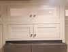 36" W 24" D Custom Glass Ready Snow White Inset Shaker Refrigerator Wall Cabinet - 12", 15", 18", 21" & 24" Tall