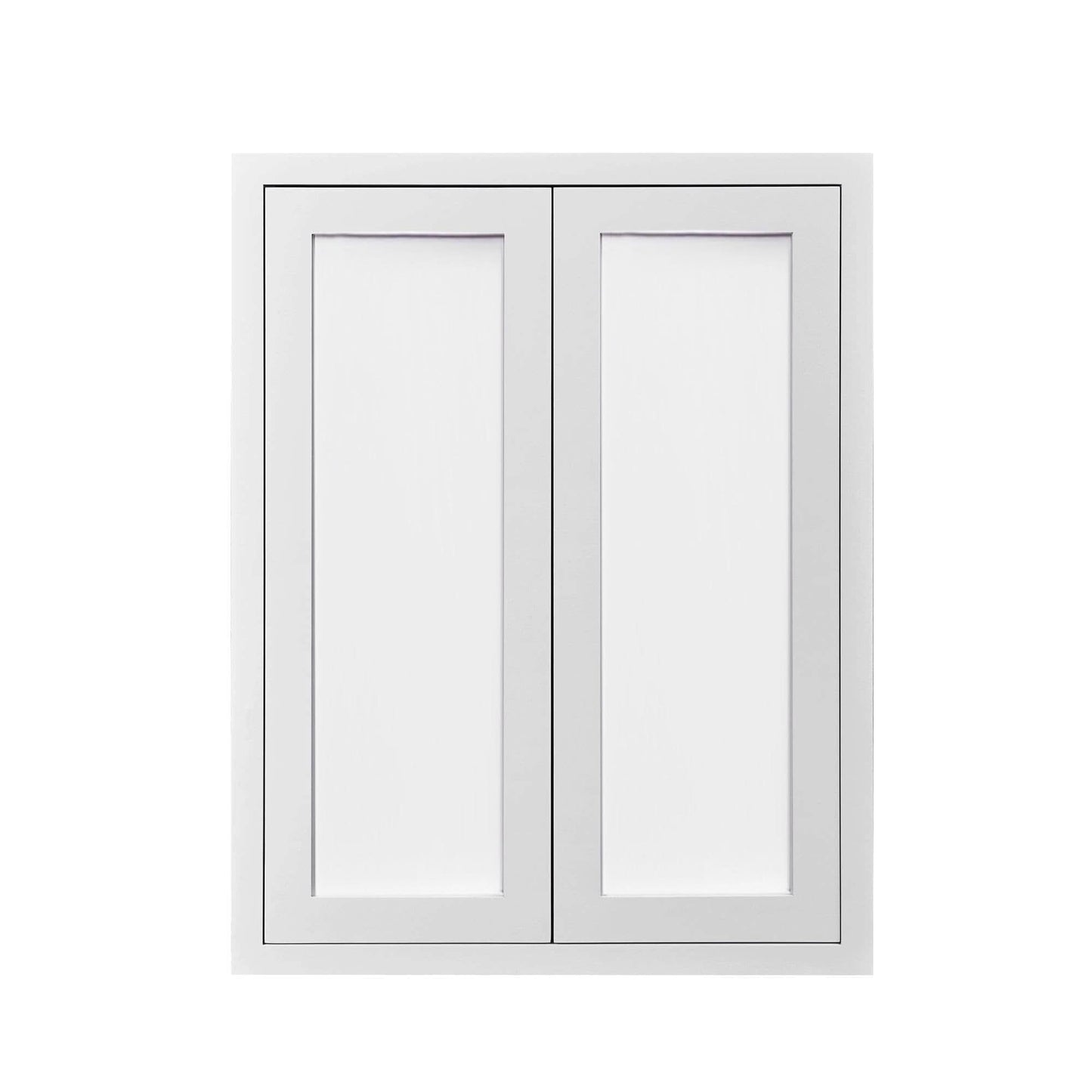 48" Tall Glass Ready Custom Inset Shaker Wall Cabinet - Double Door 24", 27", 30", 33" & 36"