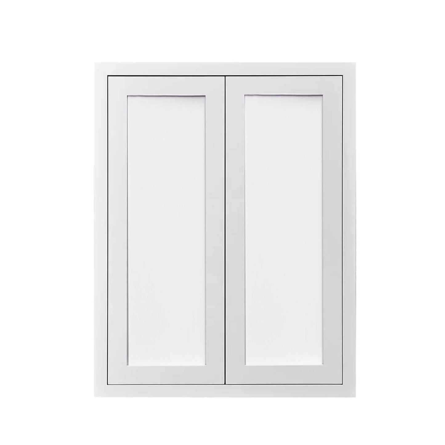 48" Tall Glass Ready Custom Inset Shaker Wall Cabinet - Double Door 24", 27", 30", 33" & 36"