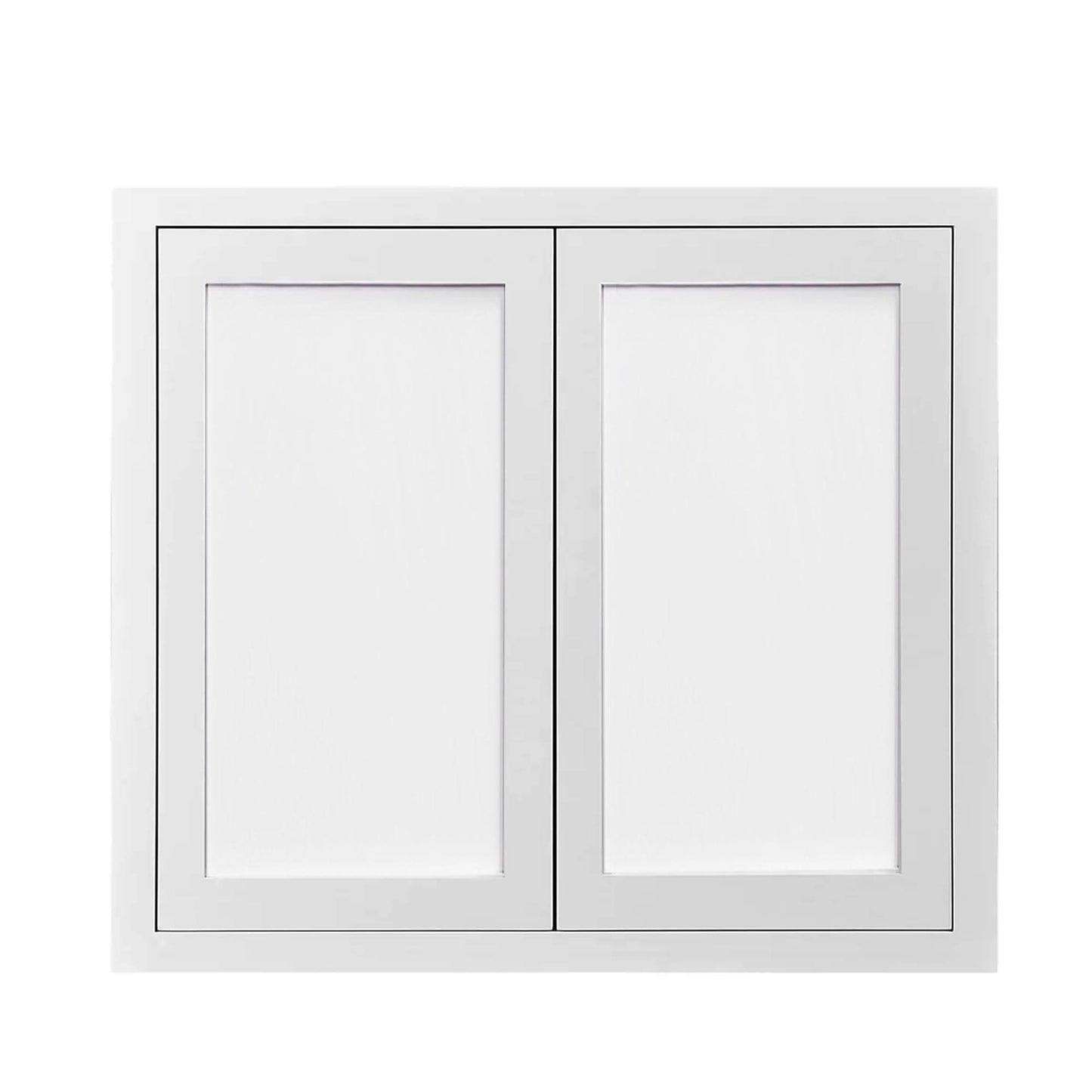 48" Tall Glass Ready Custom Inset Shaker Wall Cabinet - Double Door 24", 27", 30", 33" & 36"