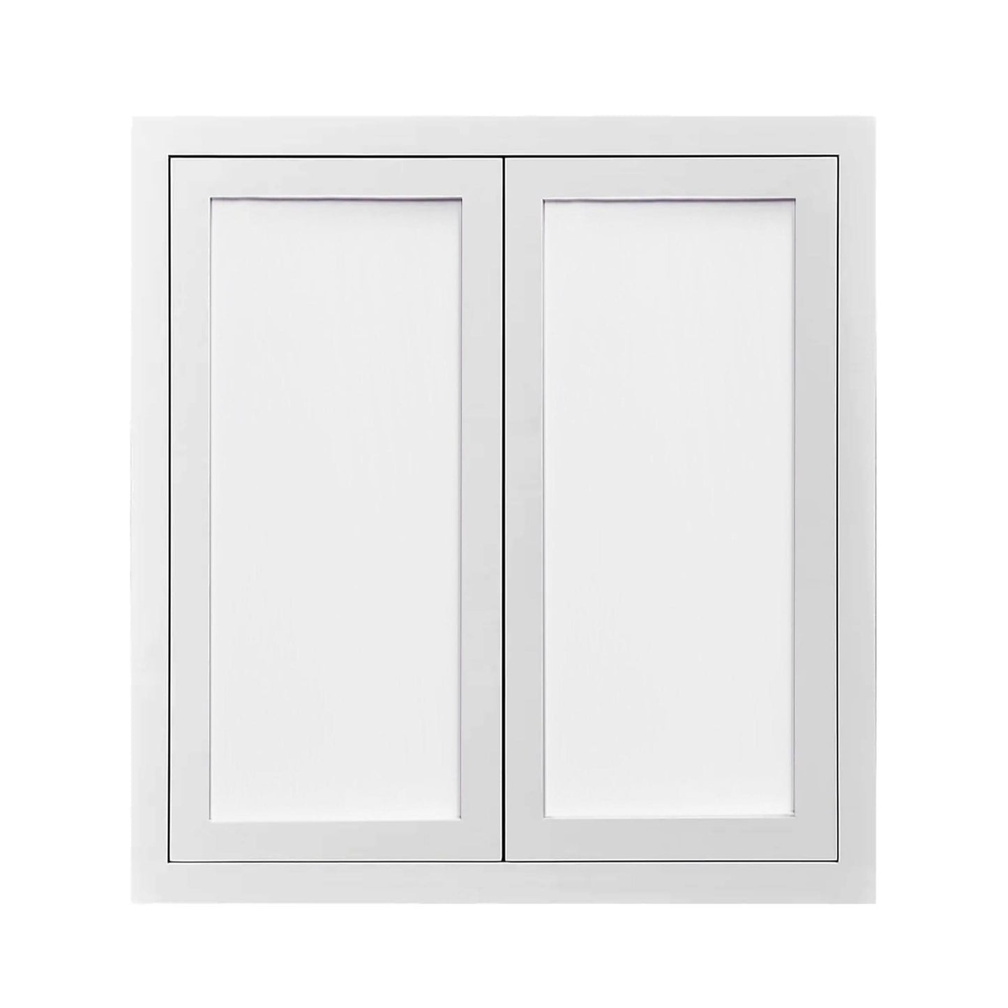 48" Tall Glass Ready Custom Inset Shaker Wall Cabinet - Double Door 24", 27", 30", 33" & 36"