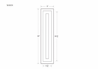 39" Tall Custom Inset Shaker Wall Cabinet - Single Door 9", 12", 15", 18" & 21"