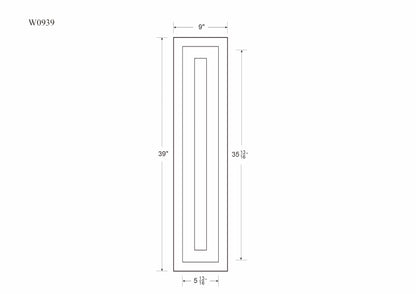 39" Tall Glass Ready Inset Shaker Wall Cabinet - Single Door 9", 12", 15", 18" & 21"