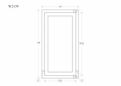 39" Tall Custom Inset Shaker Wall Cabinet - Single Door 9", 12", 15", 18" & 21"