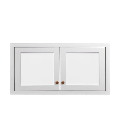 36" Wide Glass Ready Wall Cabinet - Double Door 12", 15", 18", 21" & 24" Tall Custom Color Inset Shaker