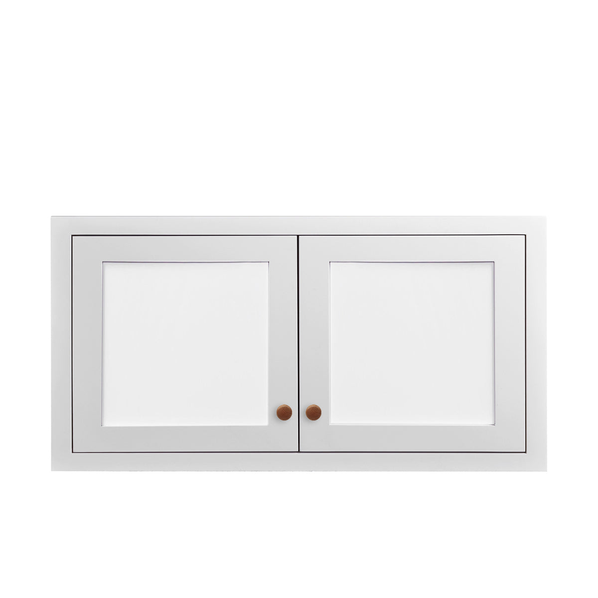 33" Wide Custom Glass Ready Snow White Inset Shaker Wall Cabinet - Single Door 12", 15", 18", 21"& 24" Tall