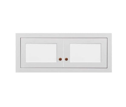 30" Wide Glass Ready Wall Cabinet - Double Door 9", 12", 15", 18", 21", 24" & 27" Tall Custom Color Inset Shaker