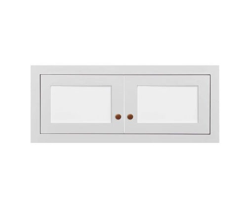 30" Wide Custom Color Glass Ready Inset Shaker Wall Cabinet - Double Door 9", 12", 15", 18", 21", 24" & 27" Tall