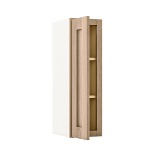 30" Tall Natural Color 17ROS - Redondo White Oak Shaker 1-1/4" Overlay Wall Cabinet - Single Door 9", 12", 15", 18", 21" WIde