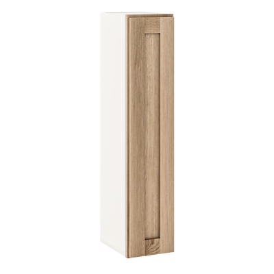 42" Tall Natural Color 17ROS - Redondo White Oak Shaker 1-1/4" Overlay Wall Cabinet - Single Door 9", 12", 15", 18", 21"