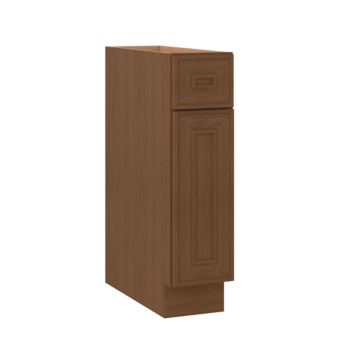 Base 9", 12", 15", 18", 21" Mocha - Elegant Oak Craftsman Shaker 1-1/4" Overlay Base Cabinet - One Door - One Drawer
