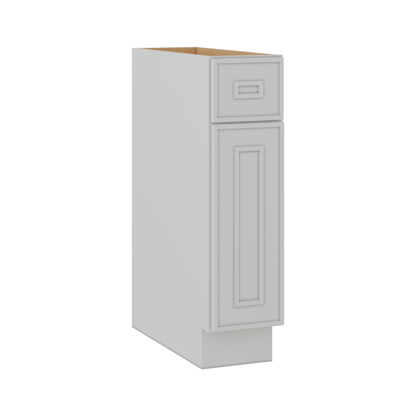 Base 9", 12", 15", 18", 21" White Elegant Oak Craftsman Shaker 1-1/4" Overlay Base Cabinet - One Door - One Drawer
