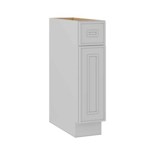 Base 9", 12", 15", 18", 21" White Elegant Oak Craftsman Shaker 1-1/4" Overlay Base Cabinet - One Door - One Drawer