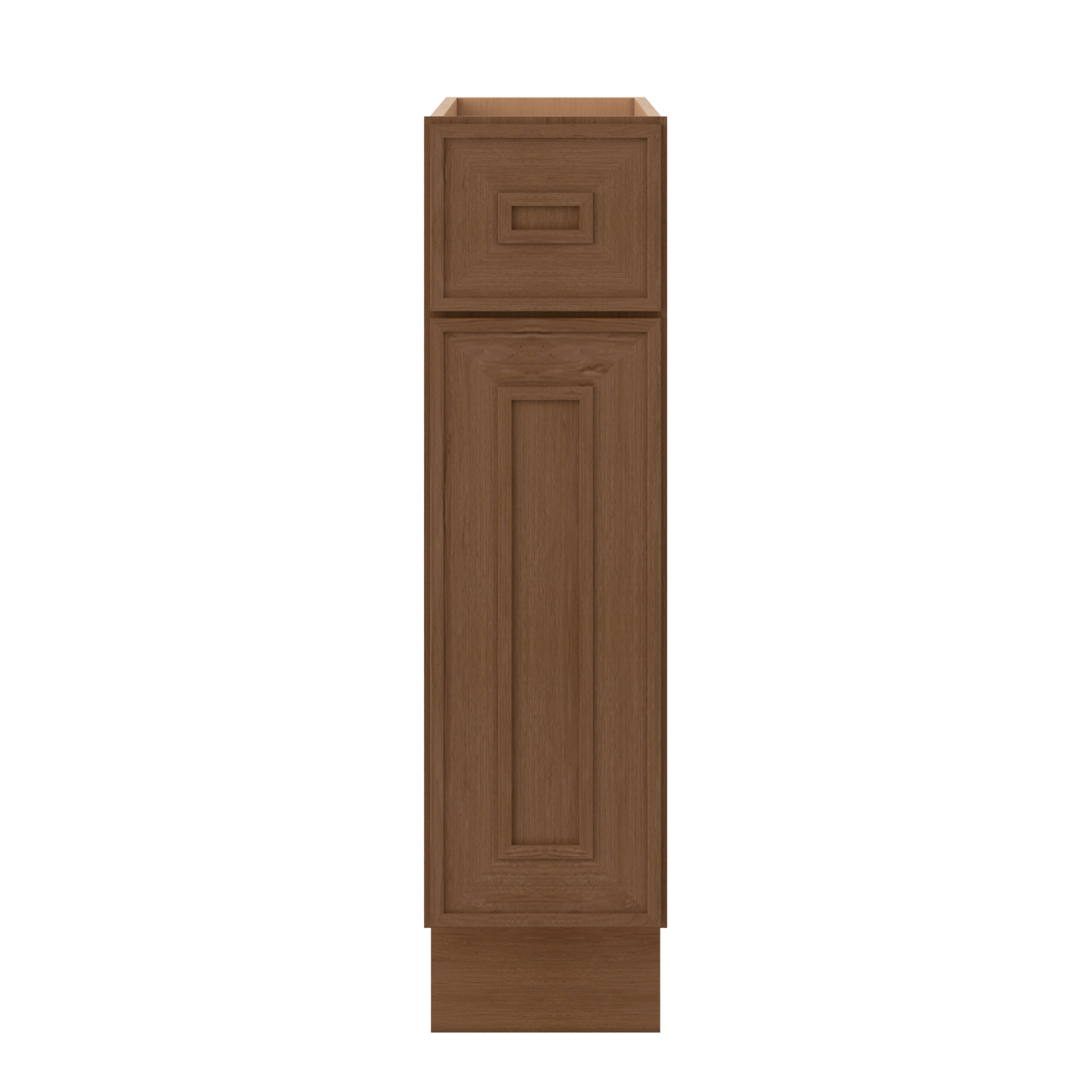 Base 9", 12", 15", 18", 21" Mocha - Elegant Oak Craftsman Shaker 1-1/4" Overlay Base Cabinet - One Door - One Drawer