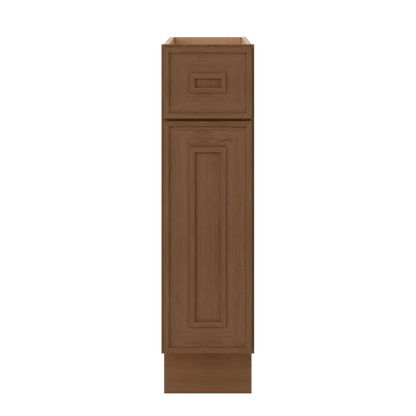 Base 9", 12", 15", 18", 21" Mocha - Elegant Oak Craftsman Shaker 1-1/4" Overlay Base Cabinet - One Door - One Drawer