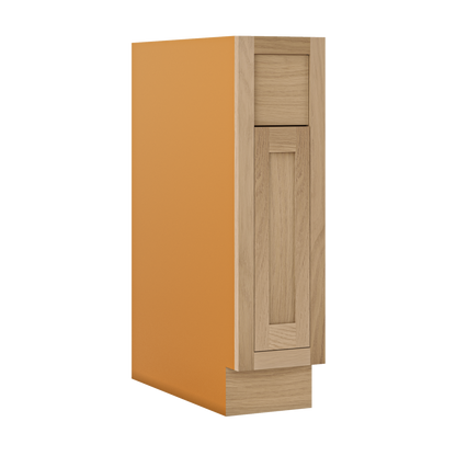 White Oak Inset Shaker Base Cabinet - Single Door Single Drawer 12", 15", 18" & 21" - Special Order