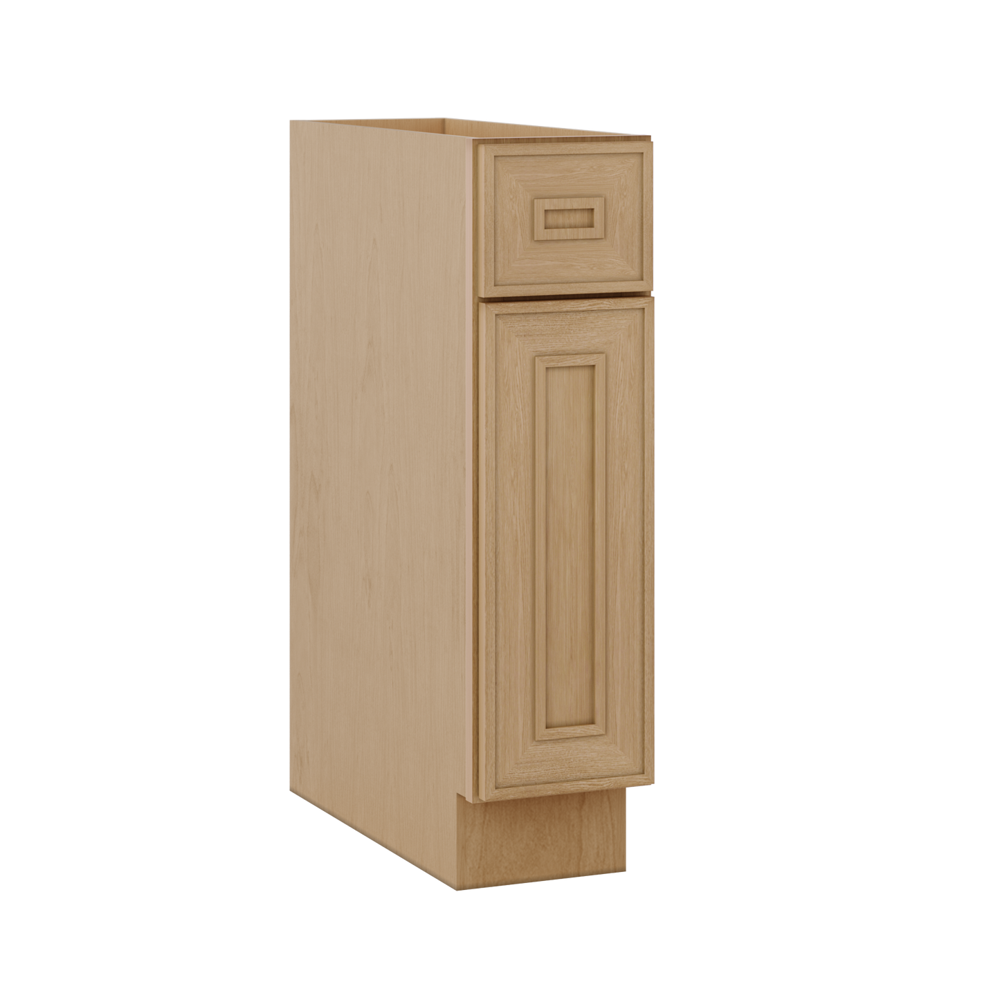 Base 9", 12", 15", 18", 21" Elegant Oak Craftsman Shaker 1-1/4" Overlay Base Cabinet - One Door - One Drawer