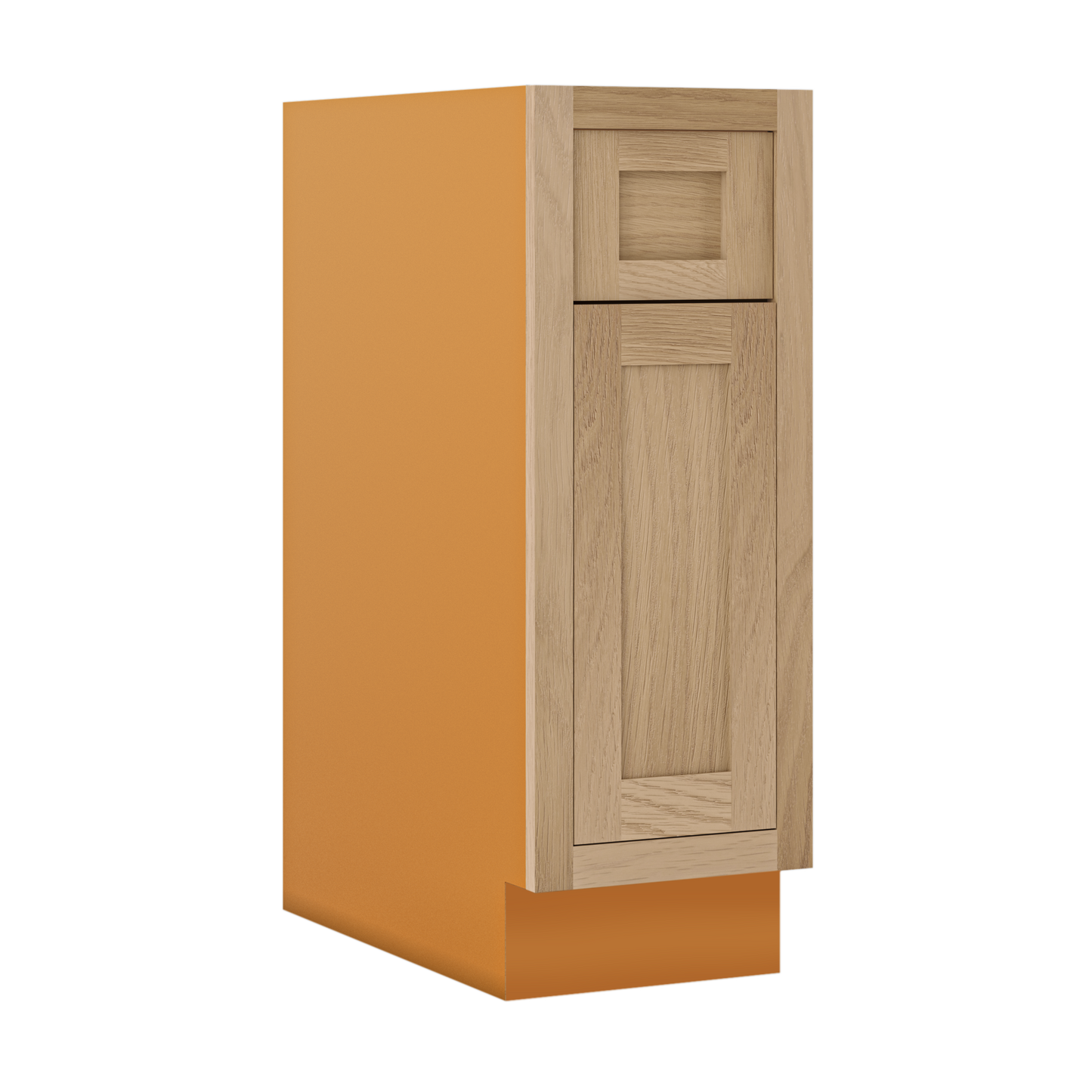 White Oak Inset Shaker Base Cabinet - Single Door Single Drawer 12", 15", 18" & 21" - Special Order