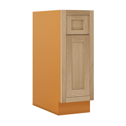 White Oak Inset Shaker Base Cabinet - Single Door Single Drawer 12", 15", 18" & 21" - Special Order