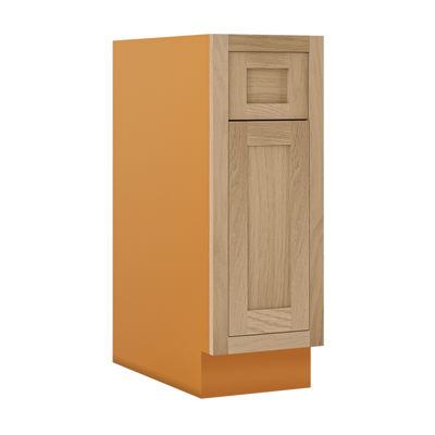 White Oak Inset Shaker Base Cabinet - Single Door Single Drawer 12", 15", 18" & 21" - Special Order