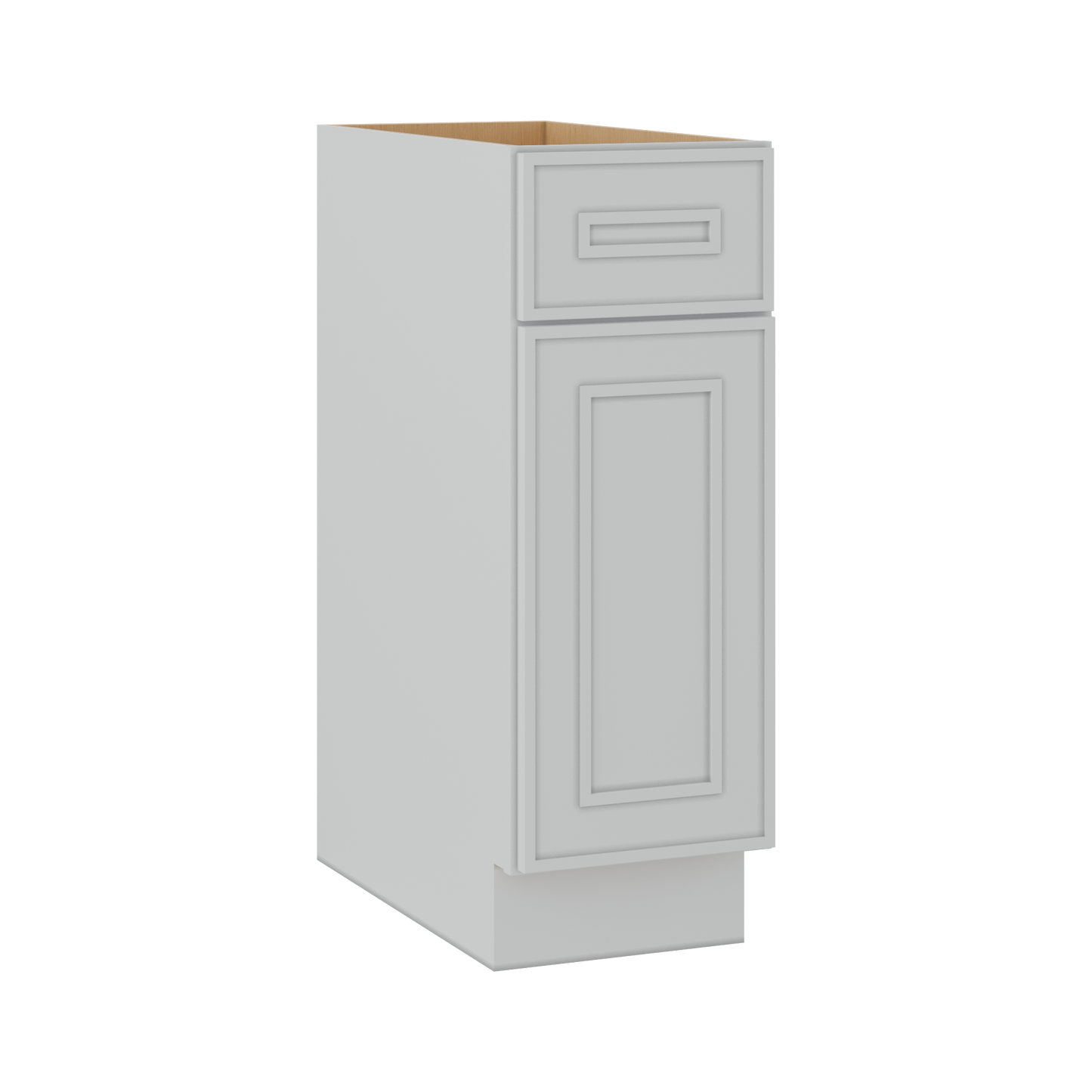 Base 9", 12", 15", 18", 21" White Elegant Oak Craftsman Shaker 1-1/4" Overlay Base Cabinet - One Door - One Drawer